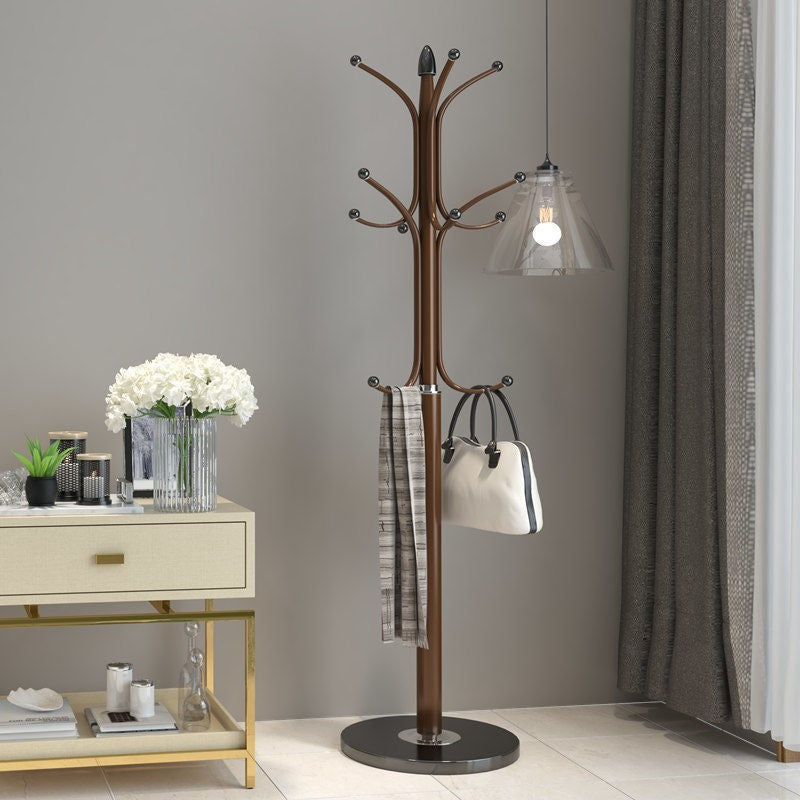 Modern minimalist light luxury marble coat rack floor standing bedroom iron art storage hat rack home hanging bag clothes rack