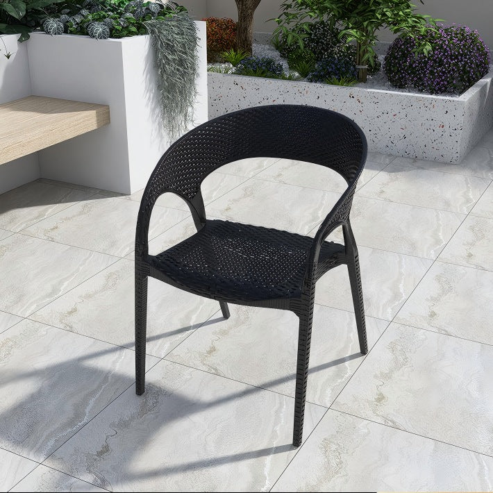 Plastic chair scandinavian dining chair for homethickenedcasual armrest courtyard outdoor backrest chair stool cut out dining table and chairs