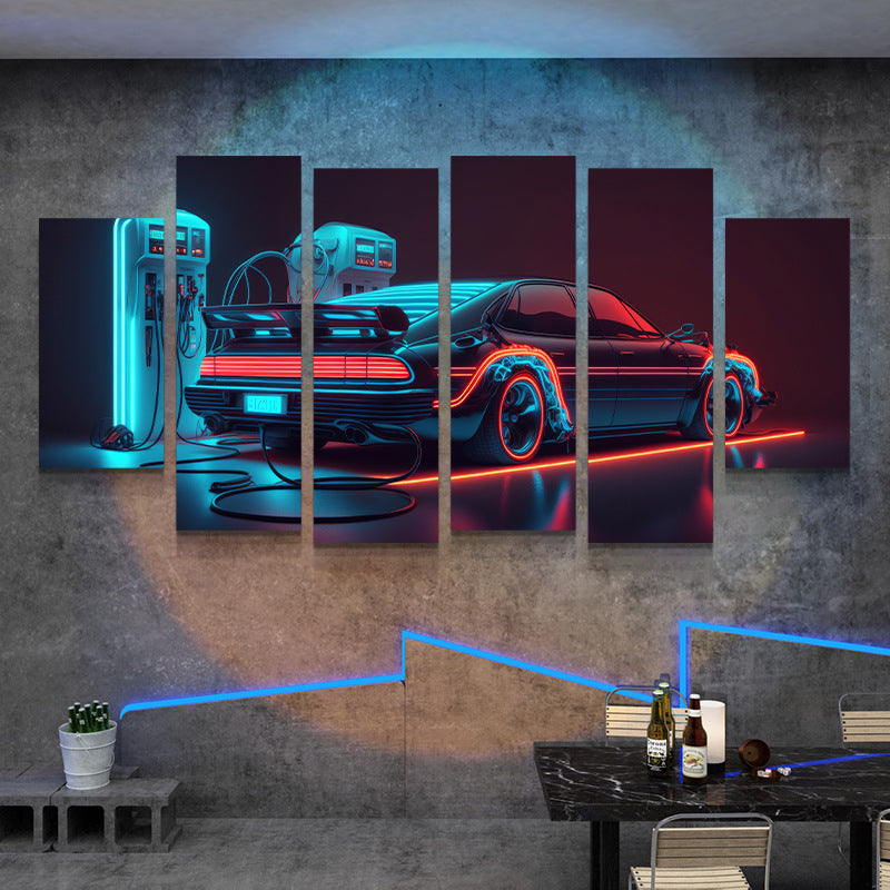 Bar industrial wind motorcycle wall decoration painting tavern KTV box creative mural barbecue shop car painting