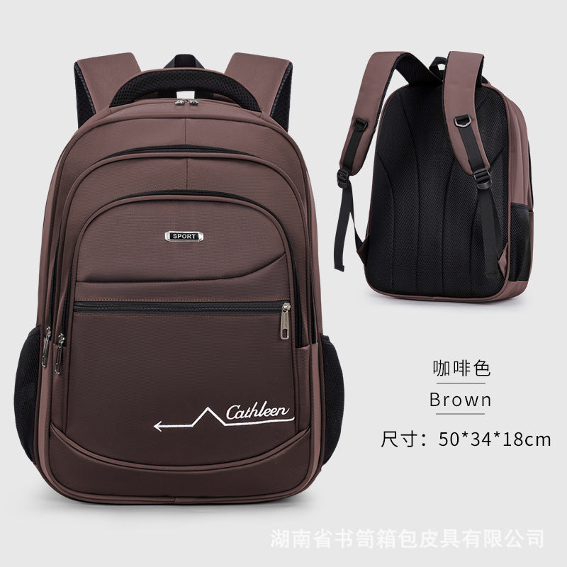 New business backpack men's multi-functional backpack simple large capacity computer bag schoolbag plus logo bag commuting
