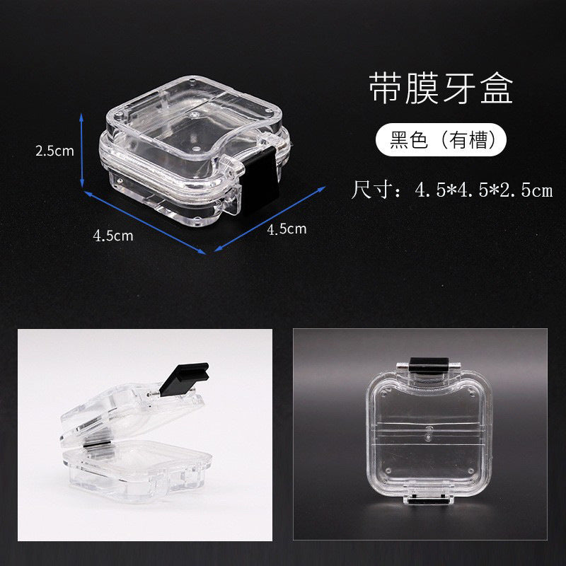 Dental transparent film box, denture holder box, film tooth box, denture packaging box, orthodontic box, logo can be printed.