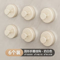 Suction cup round hook-milk white 6 pack