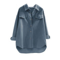 Full real shot shein independent station 1688  hot selling casual corduroy shirtoutwear