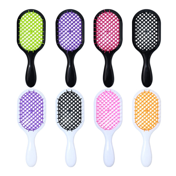 Cross-border manufacturers wholesale round hollow comb honeycomb massage comb black modeling straight hair comb mesh comb hair comb