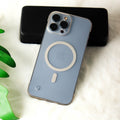 Premium frameless semi-transparent ultra-thin iphone 16 case, magnetic charging compatible, skin-feel apple 15 hard pc cover