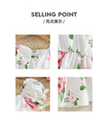 Girls' white dress for export - french style pink floral print, lantern sleeves, sweet summer princess dress for children