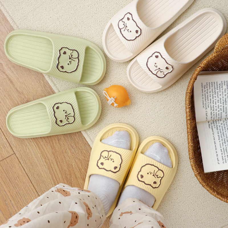 Eva home slippers for men and women, outdoor wear, indoor "stomping on clouds" comfort, cartoon cute, non-slip, odor-resistant, couple's soft sole flip-flops