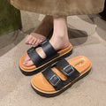 2025 summer new berkenstock-style flat casual thong sandals for women - summer outdoor wear, non-slip thick sole sandals
