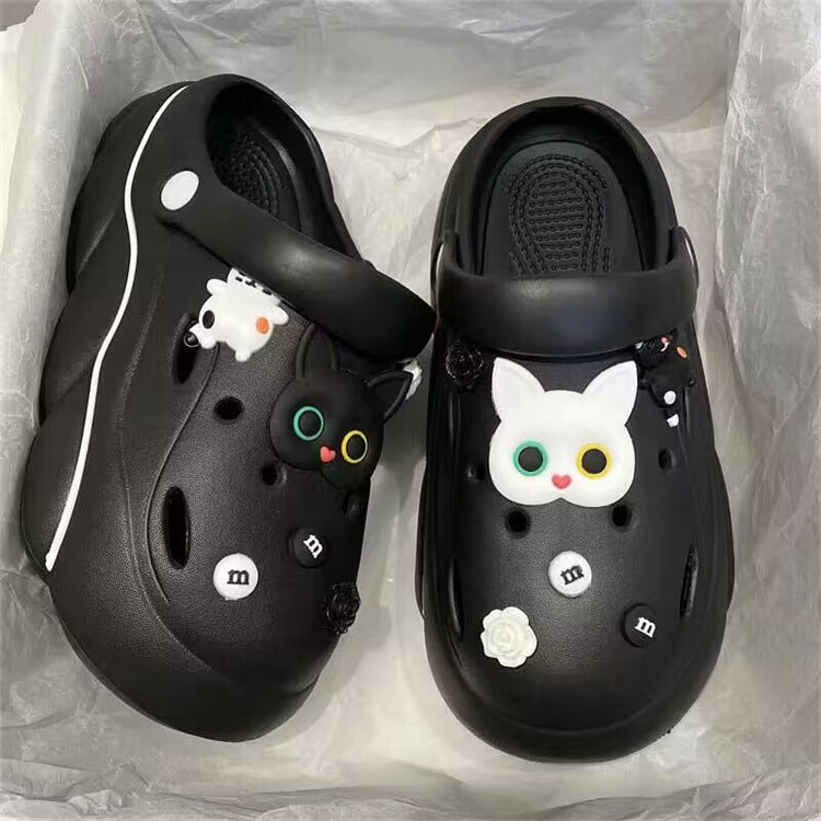 2024new arrival shit-stepping clogs for women outwearsummercutepopularthick sole nurse beach two-wear toe-cap slippers
