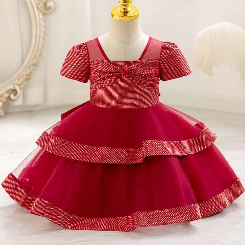Export ready-made children's dress bows princess dress baby girl birthday party dress flower girl