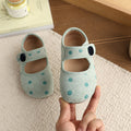 Vancahao girls' leather shoes,  autumn new collection, birkenstock-style fashionable and versatile polka dot shoes, outdoor children's footwear