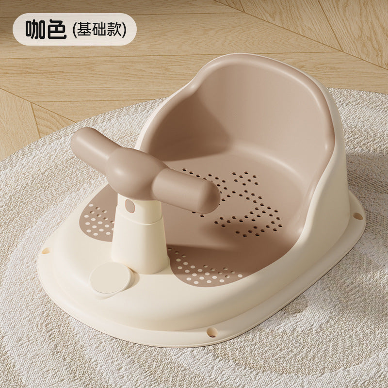 Kids bath stool baby bath handy gadget baby bath chair temperature sensing bath rack toddler can sit and lie down stool learning chair