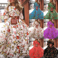 spring new arrivals: southeast asian women's printed maxi dress - -approved slim fit fashion dress