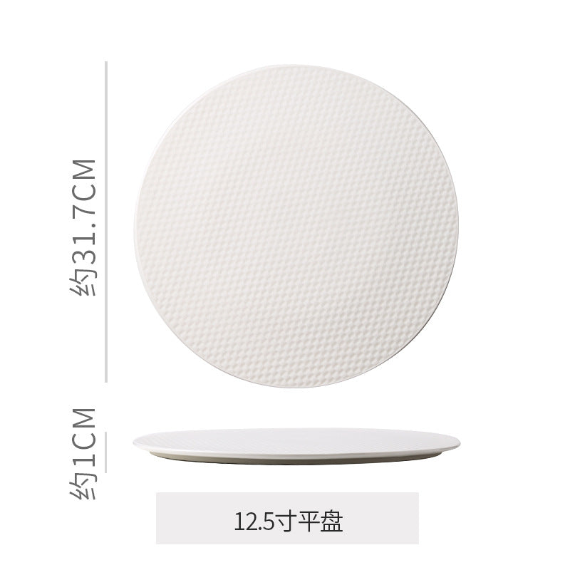 Western-style flat plate, hotel restaurant ceramic display plate, steak plate, creative light luxury high-end western-style plate, dessert plate