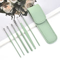 Ear pick leather case 6-piece set spiral spring ear pick six-piece set ear cleaner ear pick ear picking tool