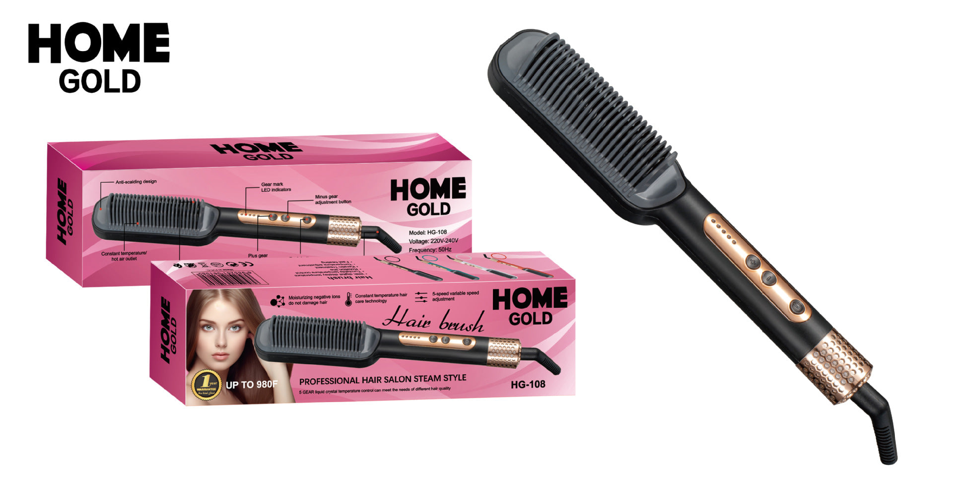 Cross-border new electric splint, hair straightener, curling iron, quick-heating ceramic plate, wet and dry LED temperature control hair salon