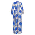 African cross-border e-commerce women's chiffon vintage print fashionable slimming versatile long sleeve maxi dress