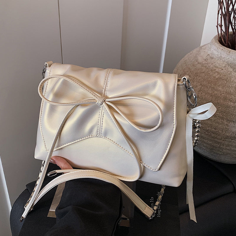 Ballet style bag women's 2025 new popular fashion versatile shoulder bag high-end silver chain messenger bag