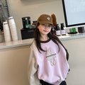 Girls' sweatshirt - new autumn/winter  collection - loose fit crew neck cartoon casual long sleeve top for girls (sizes for mid-to-large children) - winter fleece-lined