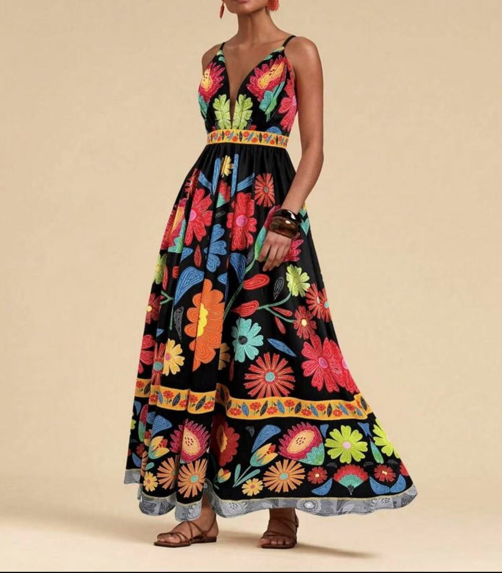 fashion amazon 2026 summer new arrival ethnic style fashionsexy silm printing suspender dress