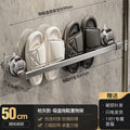 Bathroom suction cup slipper rack - no drilling required, wall-mounted, for home use, bathroom toilet hanging rod, towel and slipper drainage storage rack
