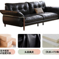 Oil wax leather sofa living room for homecasualchinoiserie italian normcore small apartment straight row sofa first layer cowhide cream