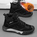 Winter fleece-lined thickened high-top cotton shoes, wear-resistant and anti-smash construction site safety shoes, hot-selling fashionable outdoor trendy work shoes