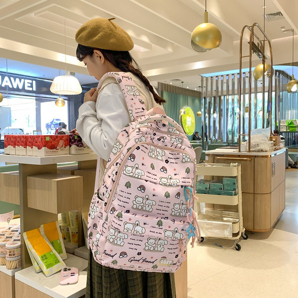 Japan and Korea Sweet Versatile Cute School Bag Female Junior High School Student Large Capacity Travel Backpack Mori Shoulder Travel Bag
