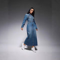 European and american new arrival cross-border women's clothing   long sleeve lapel button slit long fashionable dress for women