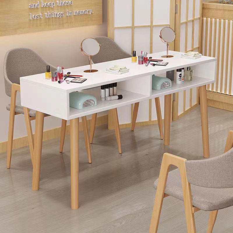 Japanese style wooden nail salon desk small single and double popular double layer manicure table manicure table manicure table