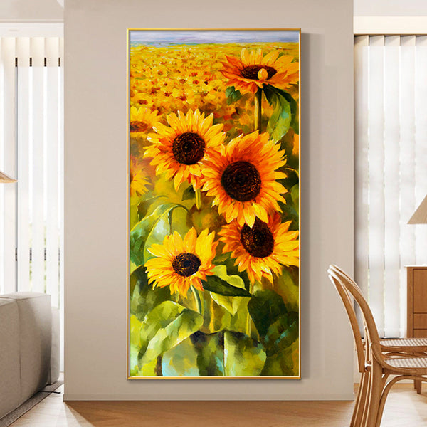 Sunflower porch decorative painting modern simple flower small fresh corridor aisle mural abstract landscape hanging painting