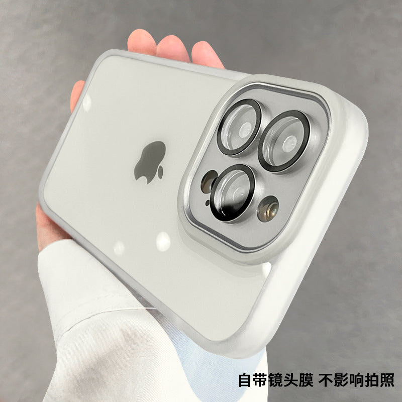 Suitable for iphone16 mobile phone case, gold shield all-inclusive lens film, apple 14 transparent anti-fall 13promax protective case