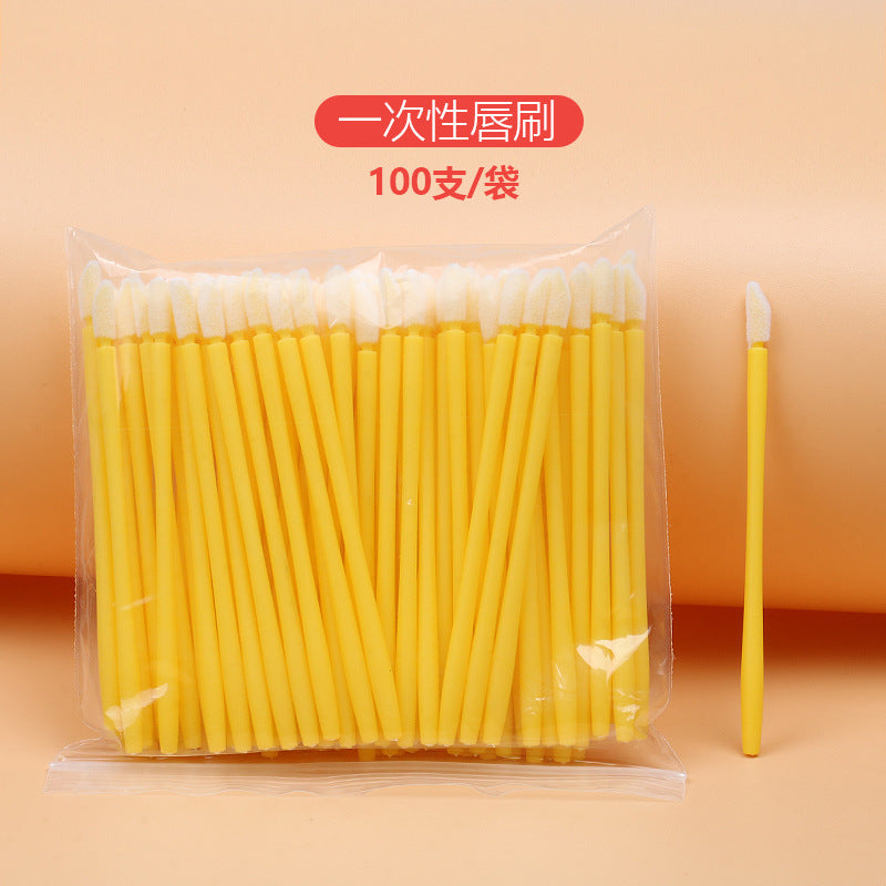 Disposable lip brush set, flocked makeup brushes, portable multifunctional small lip brush, beauty tools, makeup brushes
