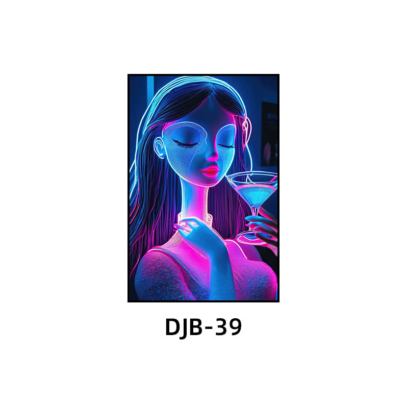 Bar luminous decorative painting ktv box atmosphere led hanging painting nightclub club trend creative neon mural