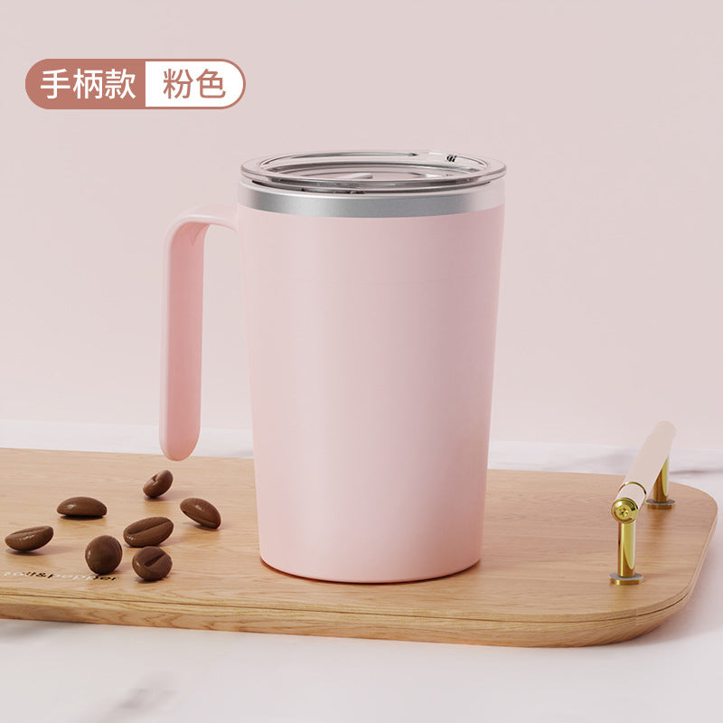 Coffee stirring cup - hands-free magnetic automatic coffee mixer - portable electric milk frother - stainless steel mug