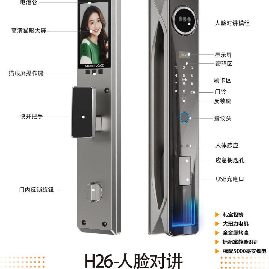 Tuya graffiti lock factory wholesale fingerprint lock face recognition smart door lock digital lock password lock security door