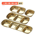 304 korean style grid plate stainless steel korean dipping dish grid plate gold hot pot seasoning dish barbecue round sauce dish