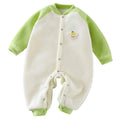 Newborn outing clothes baby winterthickened onesie baby heattechlong sleeves haki infant fleece-lined rompers