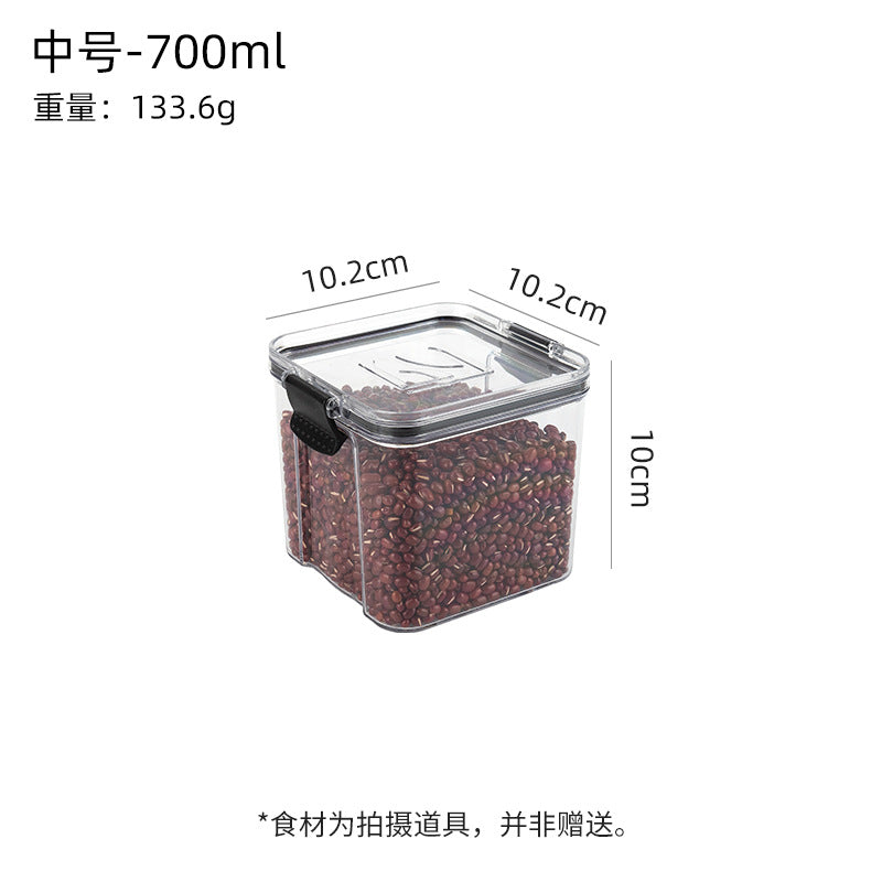 One piece of delivery PET kitchen transparent food sealed jar square moisture-proof sealed jar grain storage box