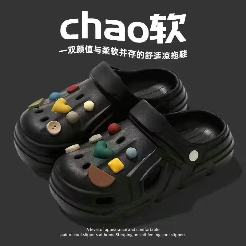2026 new men's clogs - summer outdoor beach thick-soled non-slip couple sandals - autumn sandals for men