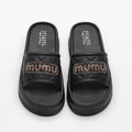 Women's summer slides 2026 new fashion rhinestone platform chunky sole height increasing non-slip beach thong sandals