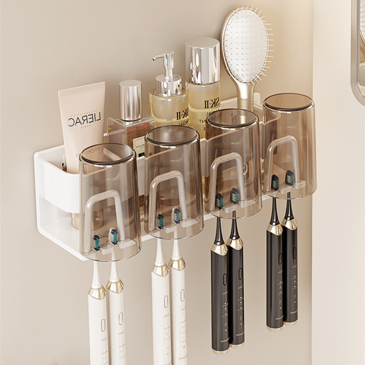Removable toothbrush rack No punching mouthwash cup holder Wall hanging storage rack Electric toothbrush Toothpaste holder Wholesale