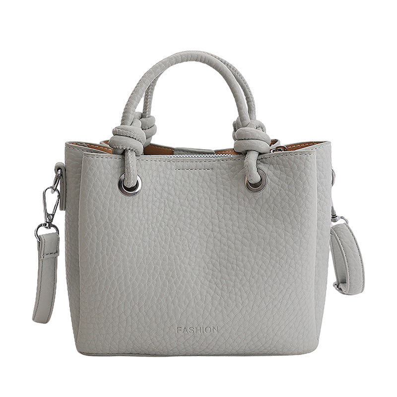 Premium lychee grain bucket bag - 2026 spring new arrival - tote, basket, large capacity shoulder & crossbody bag