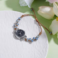 Blue bead deep coffee thread digital black face
