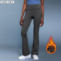 High-waisted, stretchy yoga pants for women, perfect for fall and winter. these fleece-lined, slightly flared pants offer tummy control, a slimming effect, and are ideal for sports and fitness. model: dl204-2