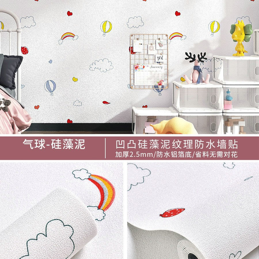 Super thick wallpaper, self-adhesive diatom mud, linen wall sticker, soft and hard wall covering, wall covering, renovation of living room, bedroom background wallpaper