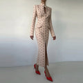 new summer women's clothing - export fashion european and american style dress - elegant button-down polka dot slit bodycon dress
