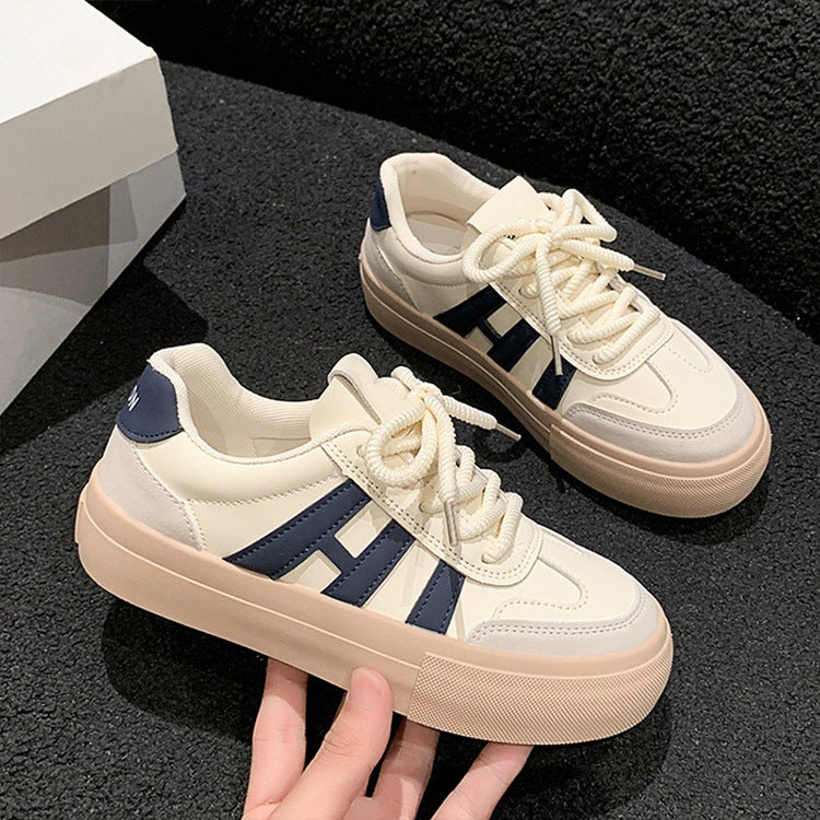 Niche style original design thick solewhite shoes women's 2025spring & fallnew arrival german training shoes retro sneakers sports casual shoes