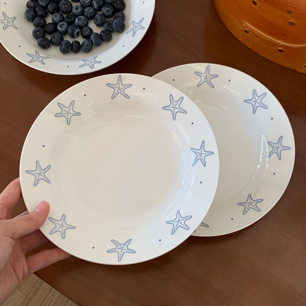 Starfish plate ceramic plate ins high-looking dinner plate cake dessert fruit plate pasta western food plate round dish plate