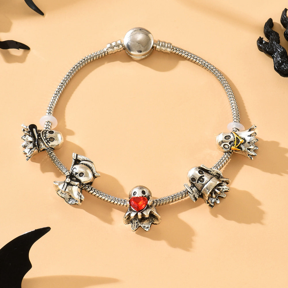 Halloween bracelet wholesale fashion cartoon skull pumpkin pendant bracelet hip hop punk style festival party jewelry